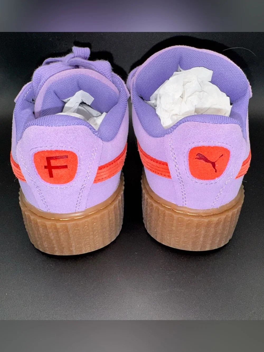 Puma Fenty Creeper Lavender Purple Platform Sneakers Sz 6.5 Rihanna Suede Neon - Picture 2 of 16